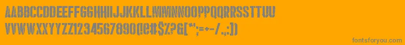 Punishment Font – Gray Fonts on Orange Background