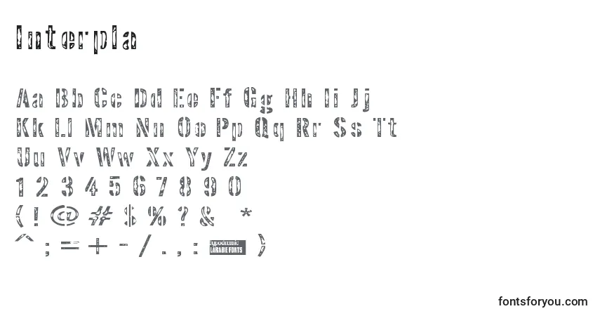 A fonte Interpla – alfabeto, números, caracteres especiais