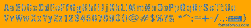 Interpla Font – Blue Fonts on Orange Background