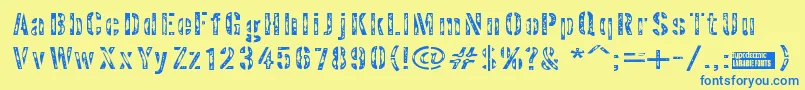 Interpla Font – Blue Fonts on Yellow Background