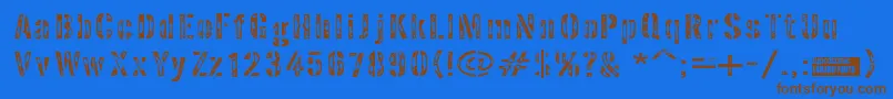 Interpla Font – Brown Fonts on Blue Background