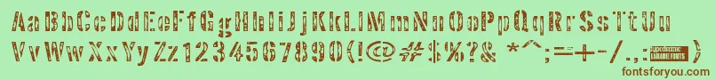 Interpla Font – Brown Fonts on Green Background