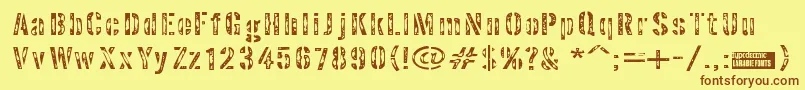 Interpla Font – Brown Fonts on Yellow Background