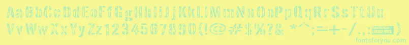 Interpla Font – Green Fonts on Yellow Background