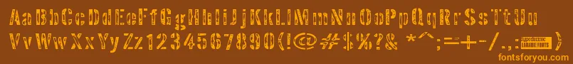 Interpla Font – Orange Fonts on Brown Background