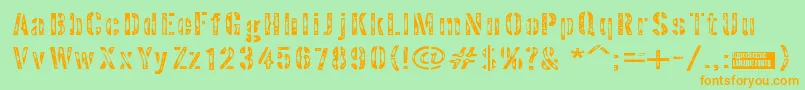 Interpla Font – Orange Fonts on Green Background