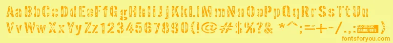 Interpla Font – Orange Fonts on Yellow Background