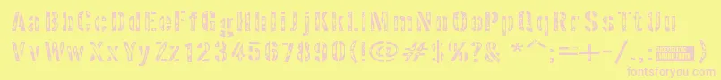 Interpla Font – Pink Fonts on Yellow Background