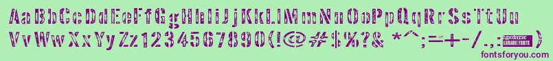 Interpla Font – Purple Fonts on Green Background