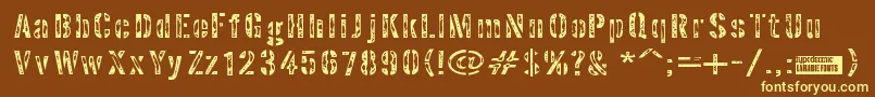 Interpla Font – Yellow Fonts on Brown Background