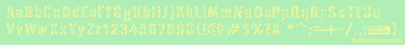 Interpla Font – Yellow Fonts on Green Background