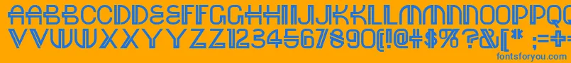 フォントRed – オレンジの背景に青い文字