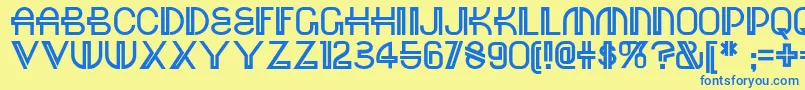 フォントRed – 青い文字が黄色の背景にあります。