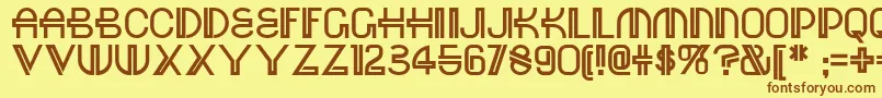 フォントRed – 茶色の文字が黄色の背景にあります。