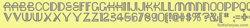 Red-fontti – harmaat kirjasimet keltaisella taustalla