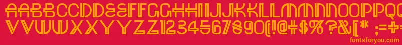 フォントRed – 赤い背景にオレンジの文字