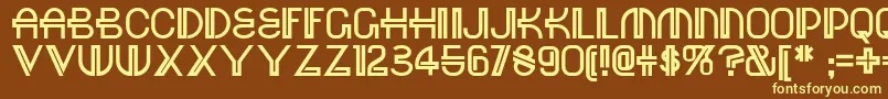 Red-fontti – keltaiset fontit ruskealla taustalla
