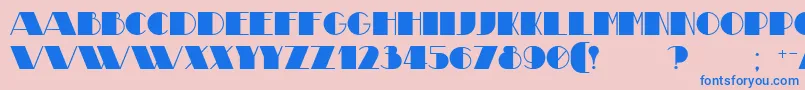 フォントTheatrical – ピンクの背景に青い文字