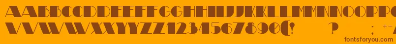 フォントTheatrical – オレンジの背景に茶色のフォント