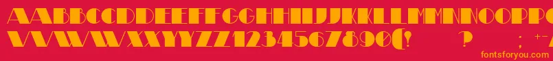 フォントTheatrical – 赤い背景にオレンジの文字