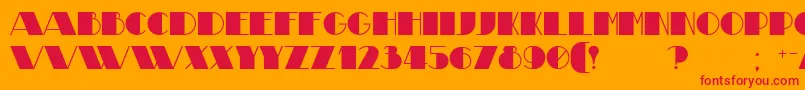 フォントTheatrical – オレンジの背景に赤い文字