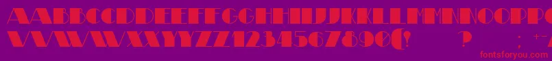 フォントTheatrical – 紫の背景に赤い文字