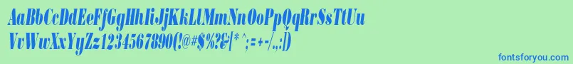BorjomicondensedcItalic Font – Blue Fonts on Green Background