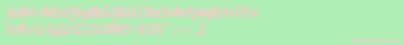 BorjomicondensedcItalic-fontti – vaaleanpunaiset fontit vihreällä taustalla