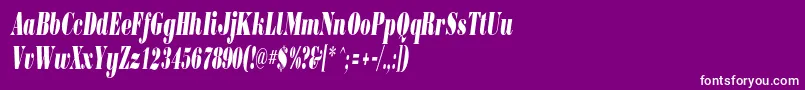 BorjomicondensedcItalic-Schriftart – Weiße Schriften auf violettem Hintergrund