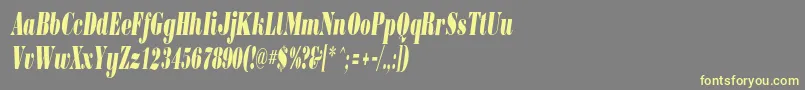 BorjomicondensedcItalic Font – Yellow Fonts on Gray Background