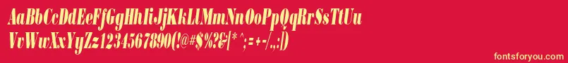 BorjomicondensedcItalic Font – Yellow Fonts on Red Background