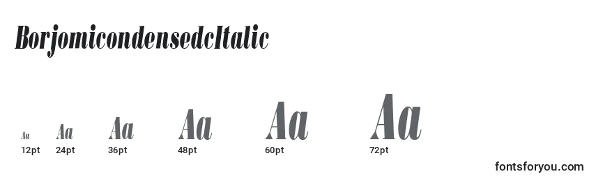 BorjomicondensedcItalic Font Sizes