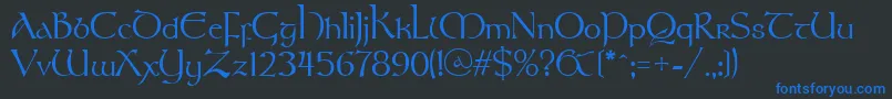 Stonehenge Font – Blue Fonts on Black Background