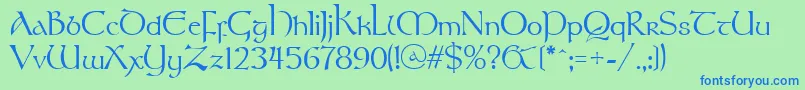 Stonehenge Font – Blue Fonts on Green Background