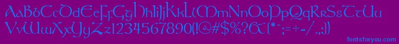 Stonehenge Font – Blue Fonts on Purple Background