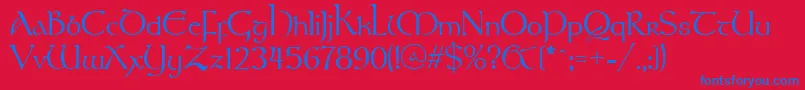 Stonehenge Font – Blue Fonts on Red Background