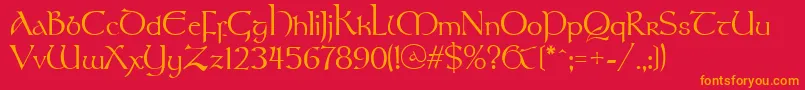 Stonehenge Font – Orange Fonts on Red Background