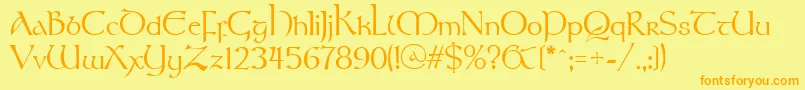 Stonehenge Font – Orange Fonts on Yellow Background