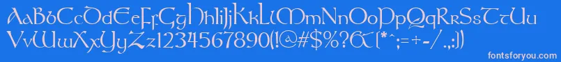 Stonehenge Font – Pink Fonts on Blue Background