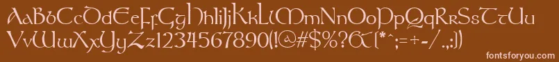 Stonehenge Font – Pink Fonts on Brown Background