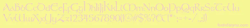 Stonehenge Font – Pink Fonts on Yellow Background