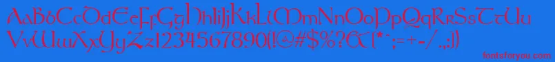 Stonehenge Font – Red Fonts on Blue Background