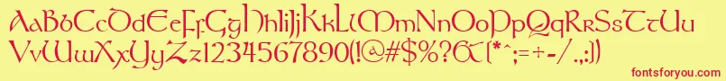 Stonehenge Font – Red Fonts on Yellow Background