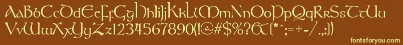 Stonehenge Font – Yellow Fonts on Brown Background