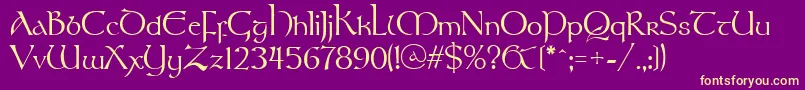 Stonehenge Font – Yellow Fonts on Purple Background