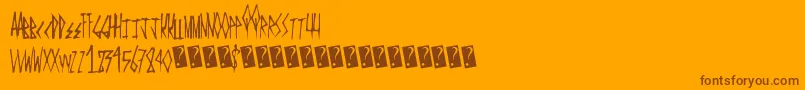 Metalevent Font – Brown Fonts on Orange Background