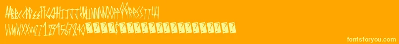 Metalevent Font – Yellow Fonts on Orange Background