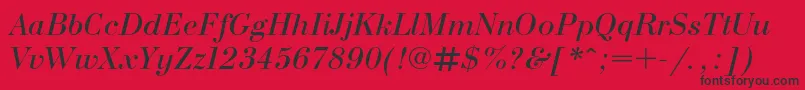 フォントBodonicItalic – 赤い背景に黒い文字
