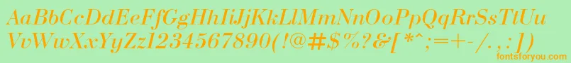 BodonicItalic Font – Orange Fonts on Green Background