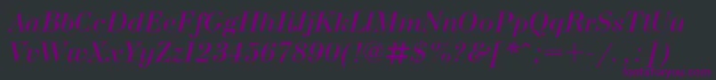 Подробнее о шрифте BodonicItalic Шрифт BodonicItalic – фиолетовые шрифты на чёрном фоне